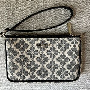 Kate Spade Black Spade Flower Wristlet